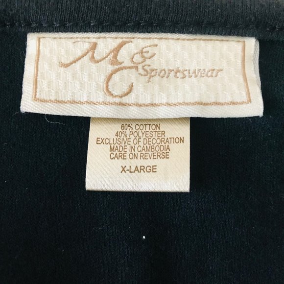 M & C Sportswear Top Size 3XL Black Santa Baby - Picture 6 of 8